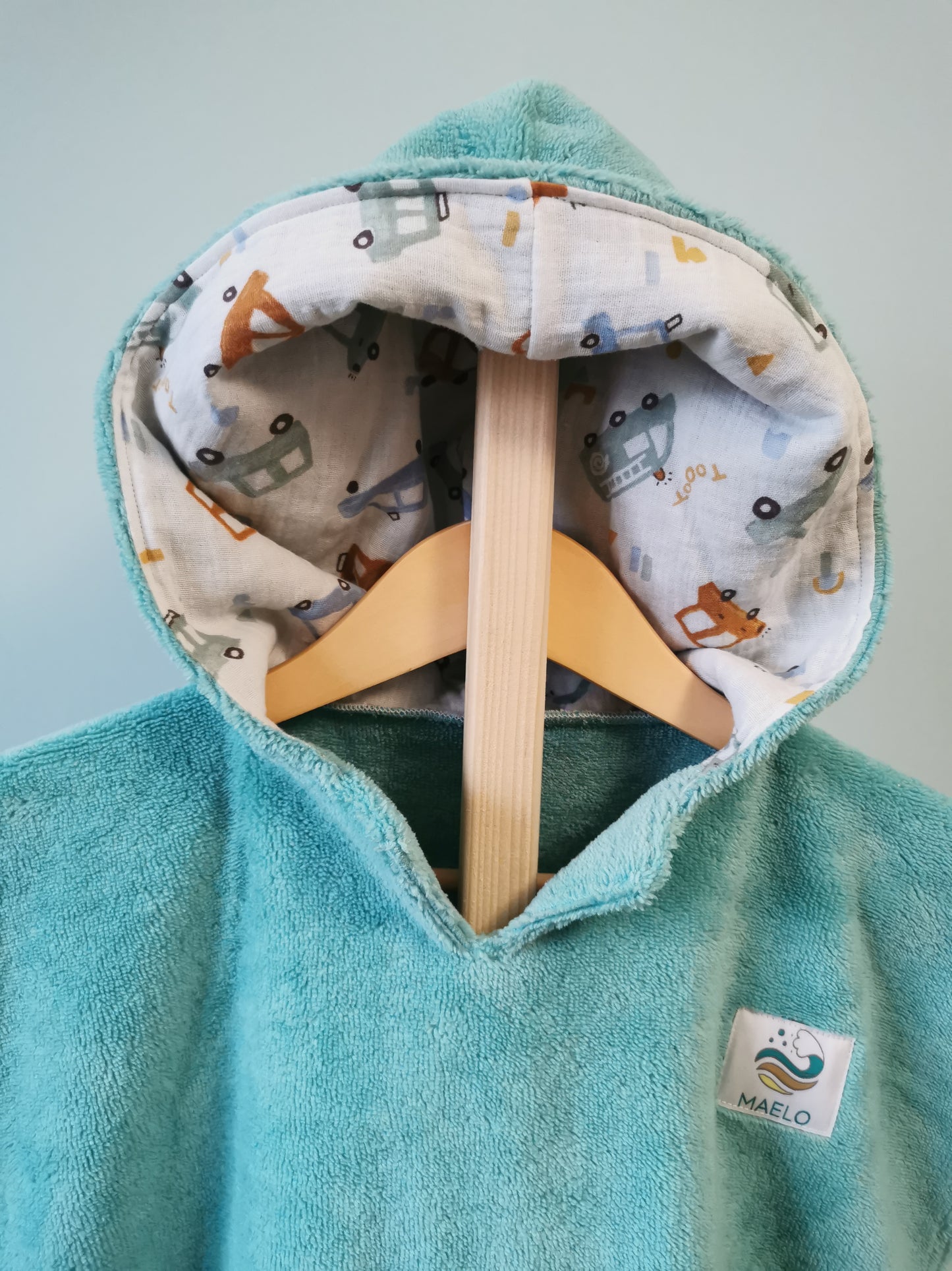 Poncho de bain 6-24 mois bleu turquoise