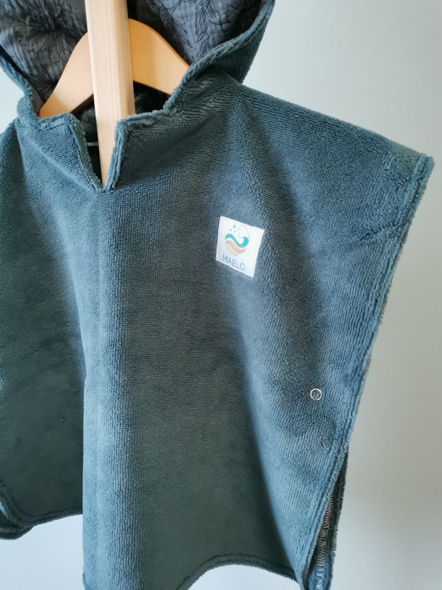 Poncho de bain 6-24 mois bleu paon