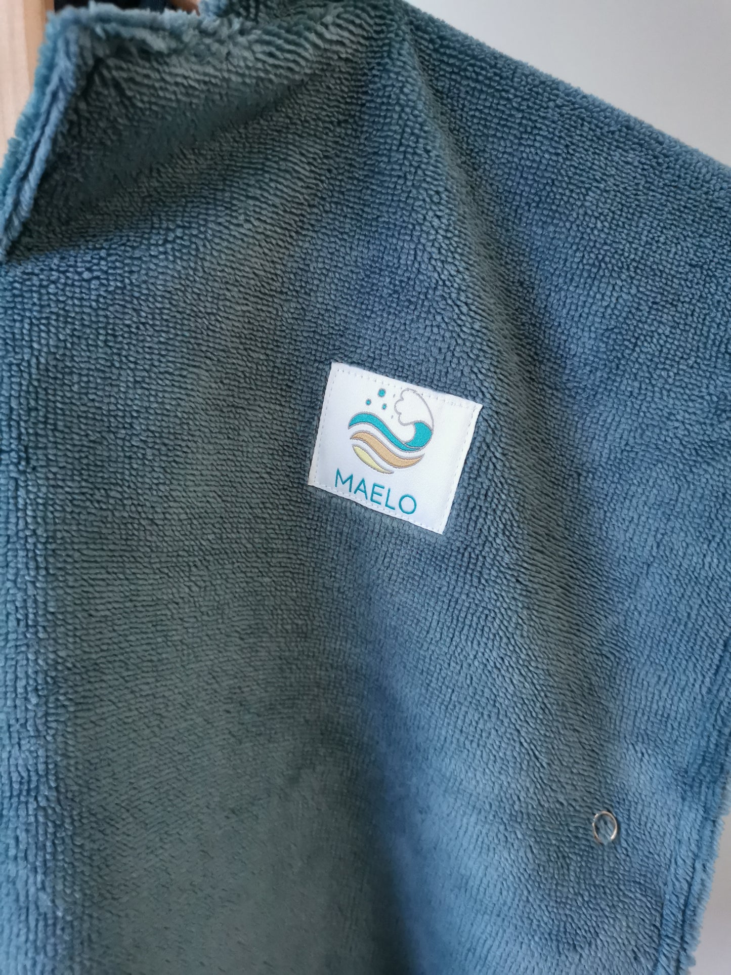 Poncho de bain 6-24 mois bleu paon