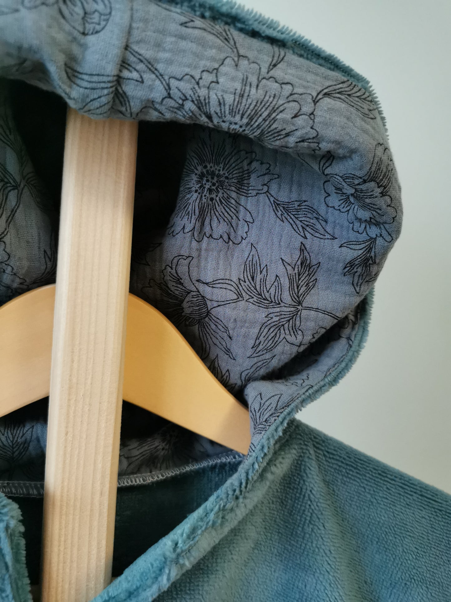 Poncho de bain 6-24 mois bleu paon