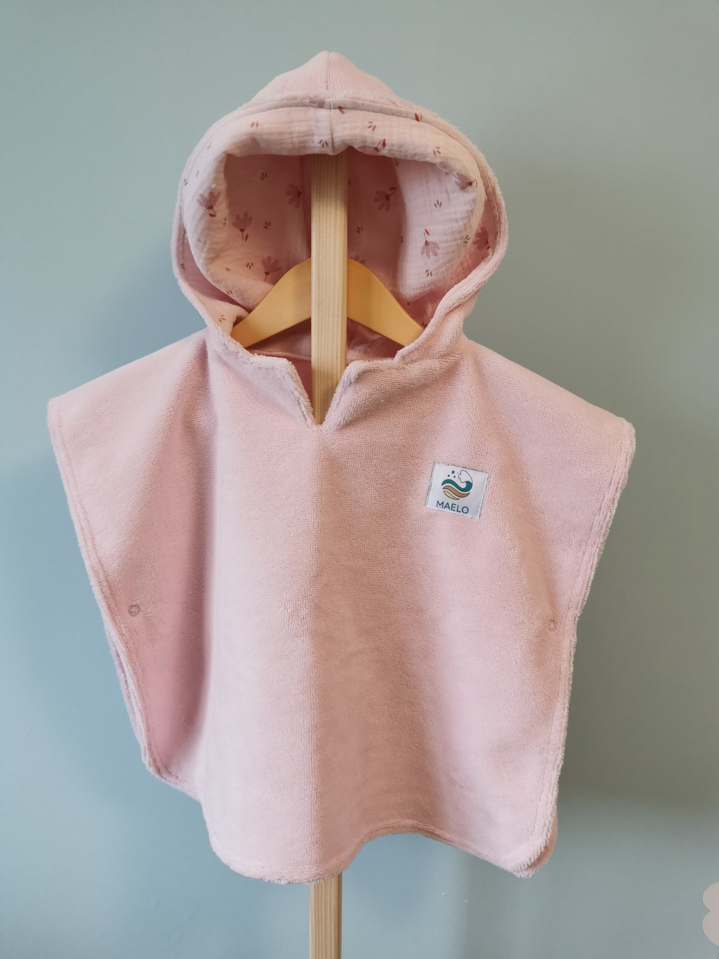 Poncho de bain 6-24 mois rose