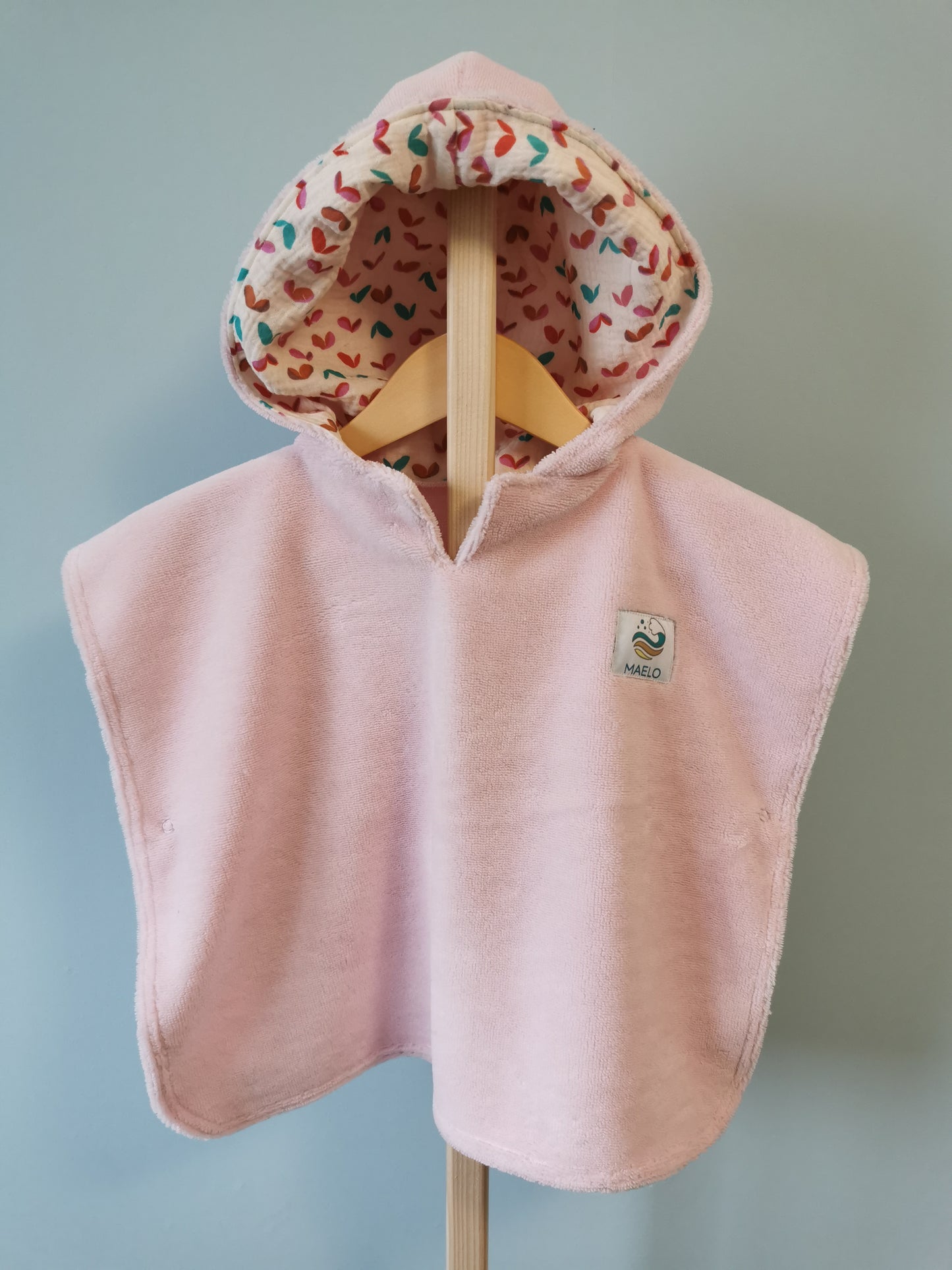 Poncho de bain 6-24 mois rose