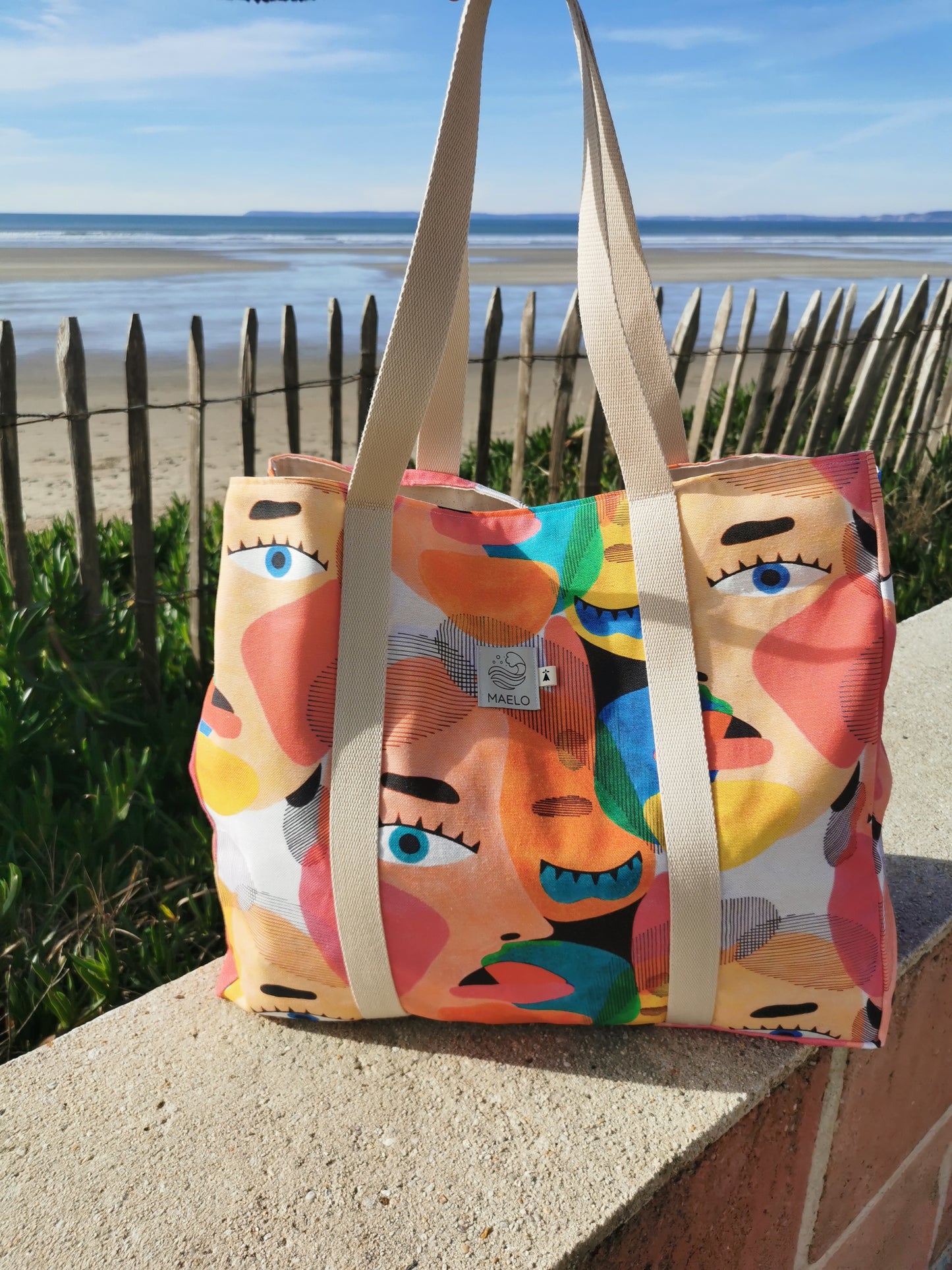 Maxi cabas visage