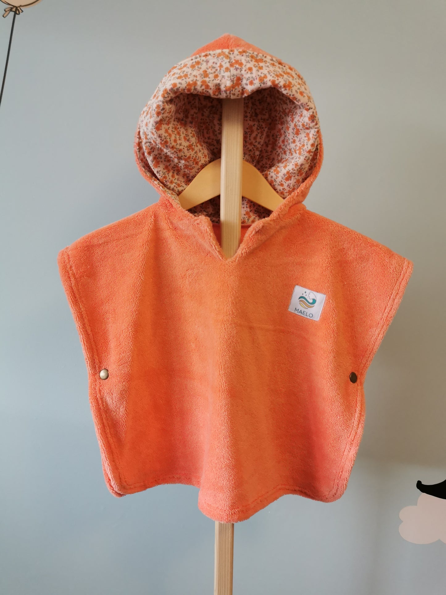 Poncho de bain 6-24 mois corail