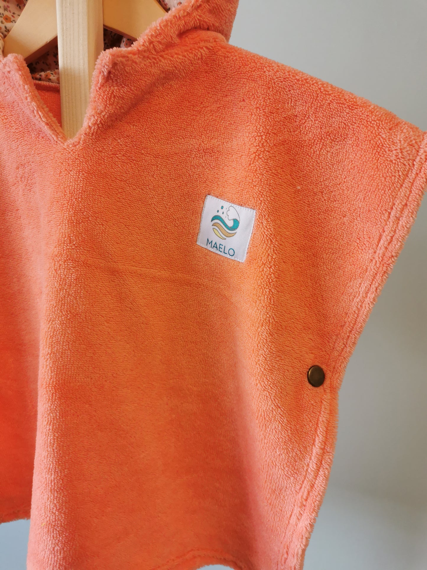 Poncho de bain 6-24 mois corail