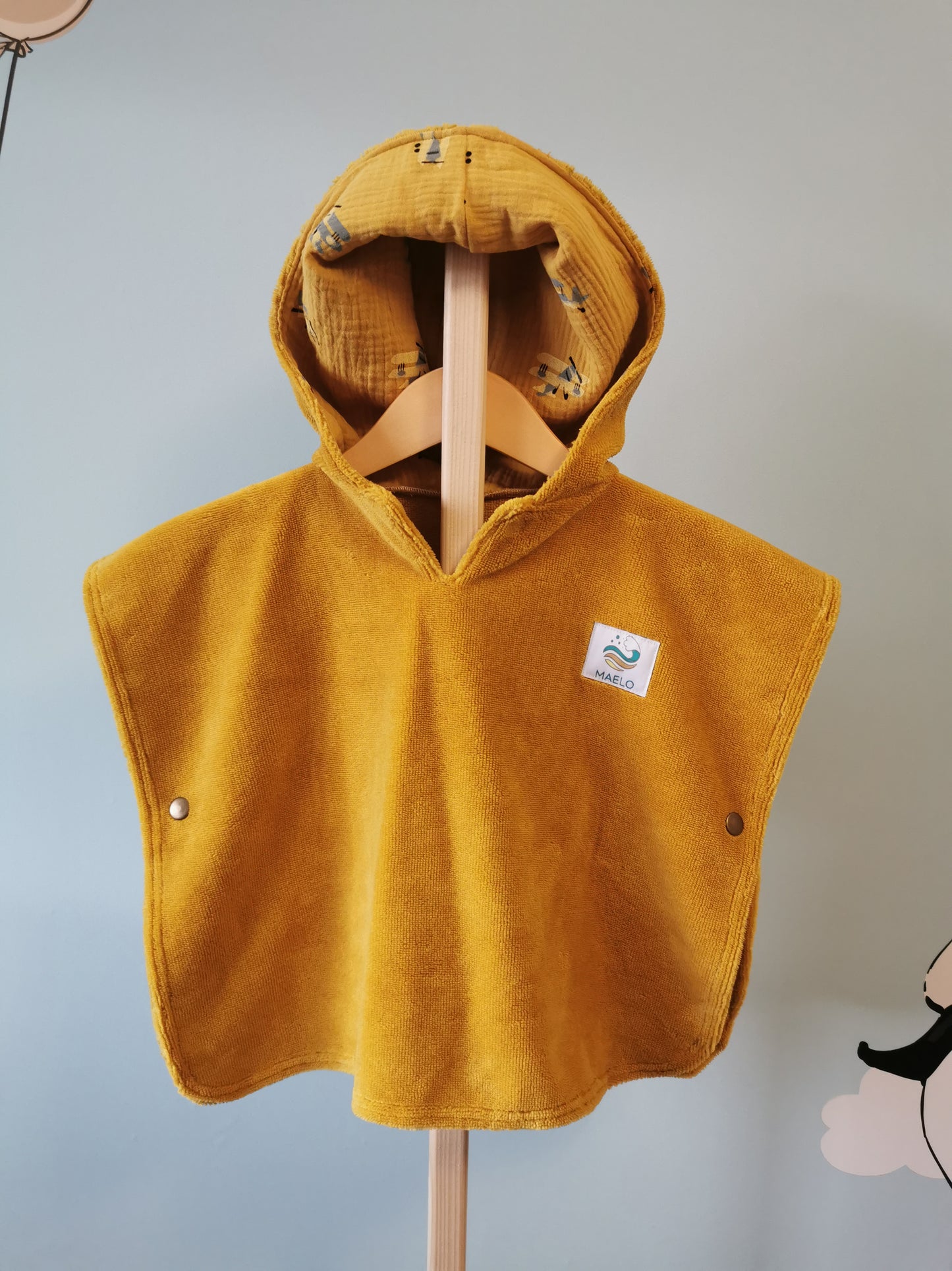 Poncho de bain 6-24 mois moutarde