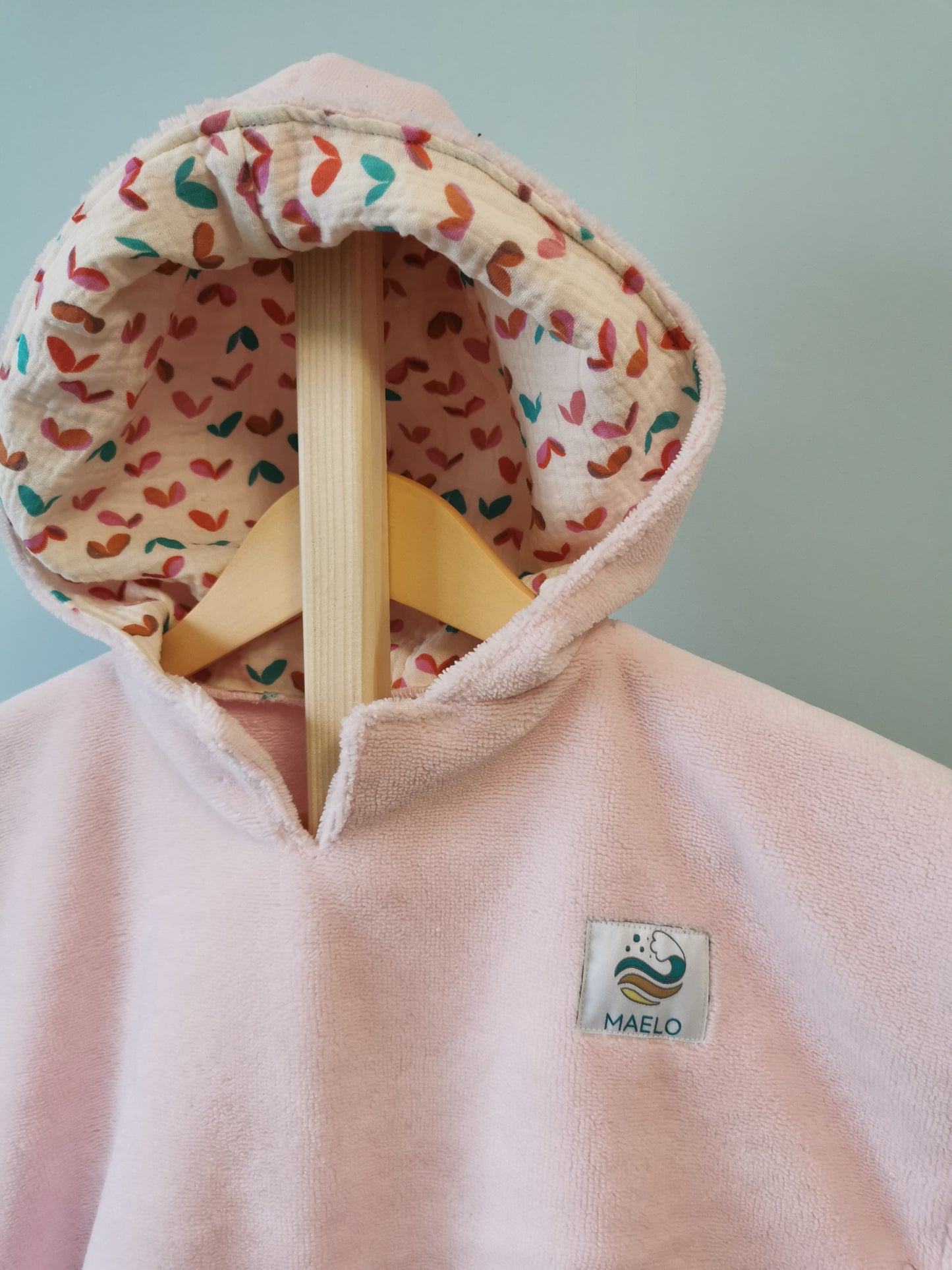 Poncho de bain 6-24 mois rose
