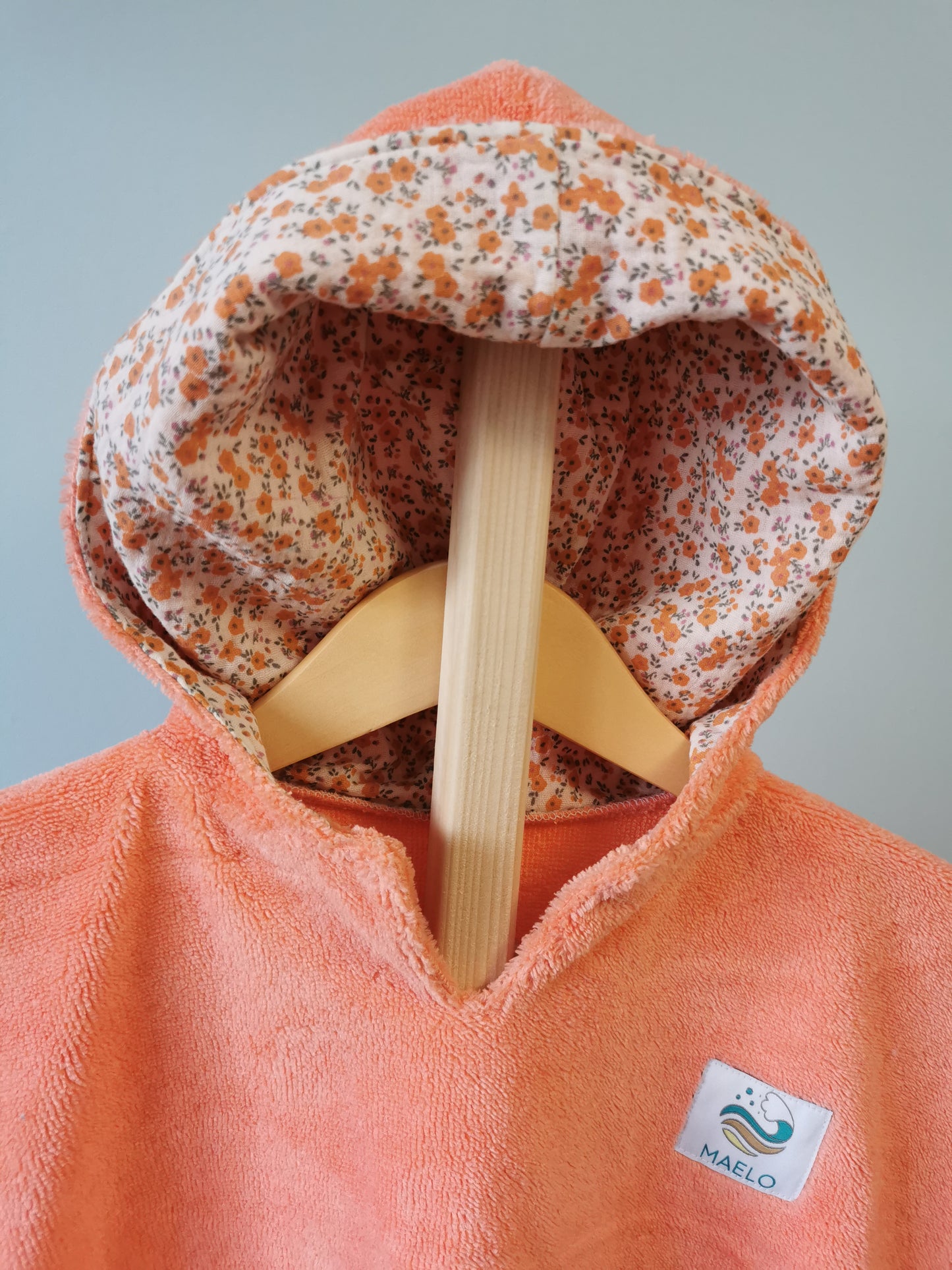 Poncho de bain 6-24 mois corail