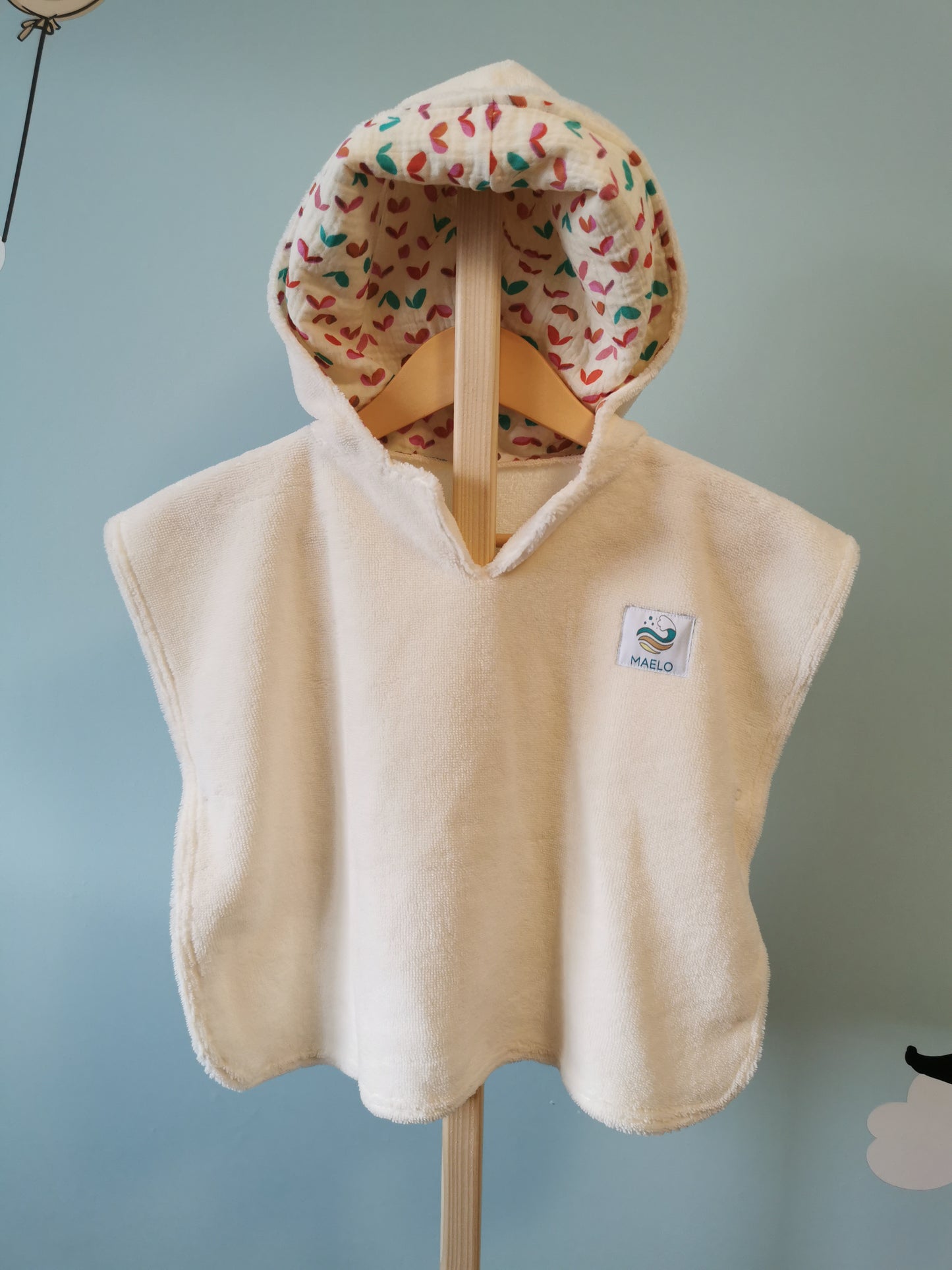 Poncho de bain 6-24 mois ivoire