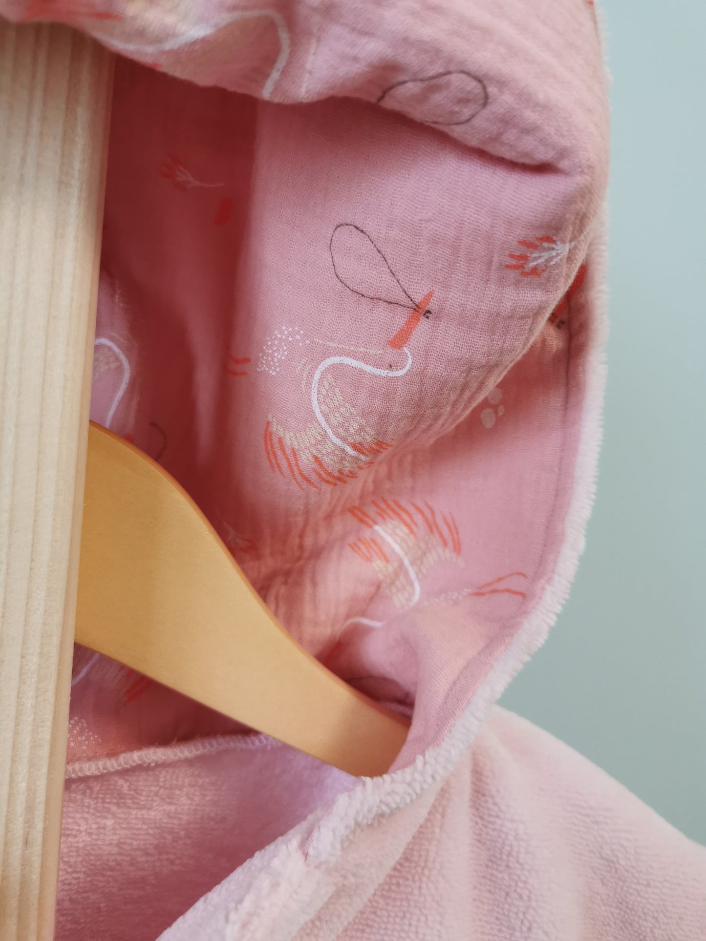 Poncho de bain 6-24 mois rose