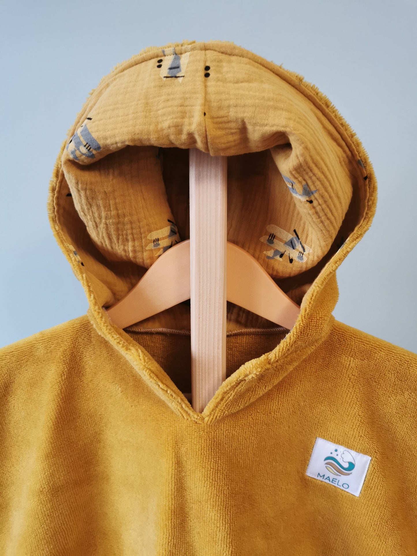 Poncho de bain 6-24 mois moutarde
