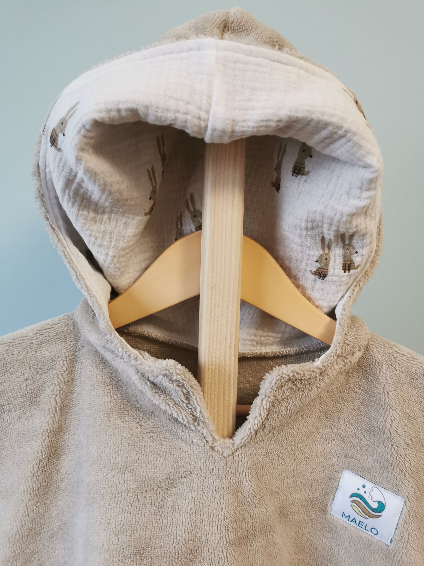 Poncho de bain 6-24 mois beige