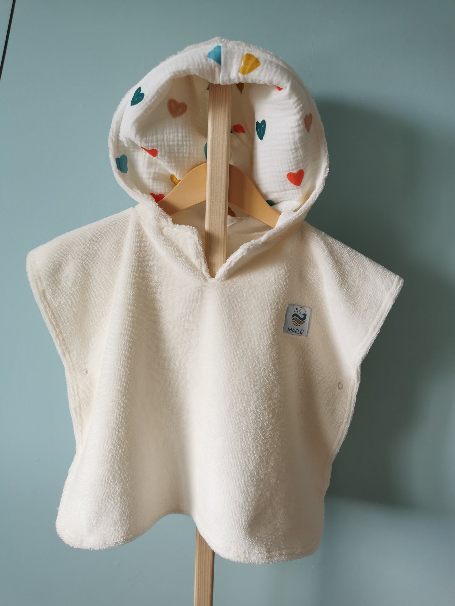 Poncho de bain 6-24 mois ivoire