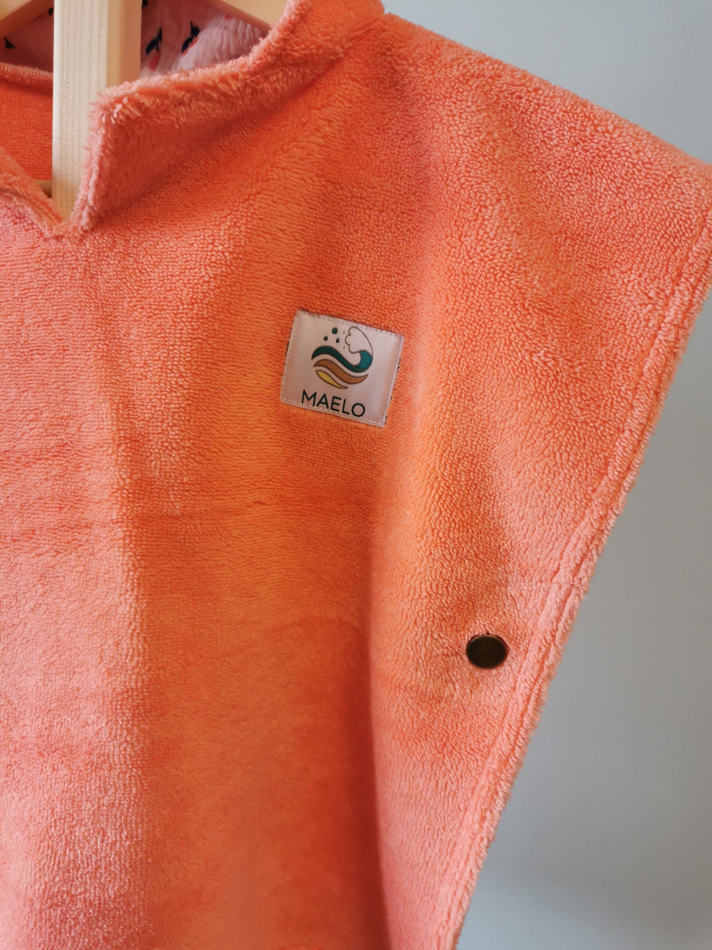 Poncho de bain 6-24 mois corail