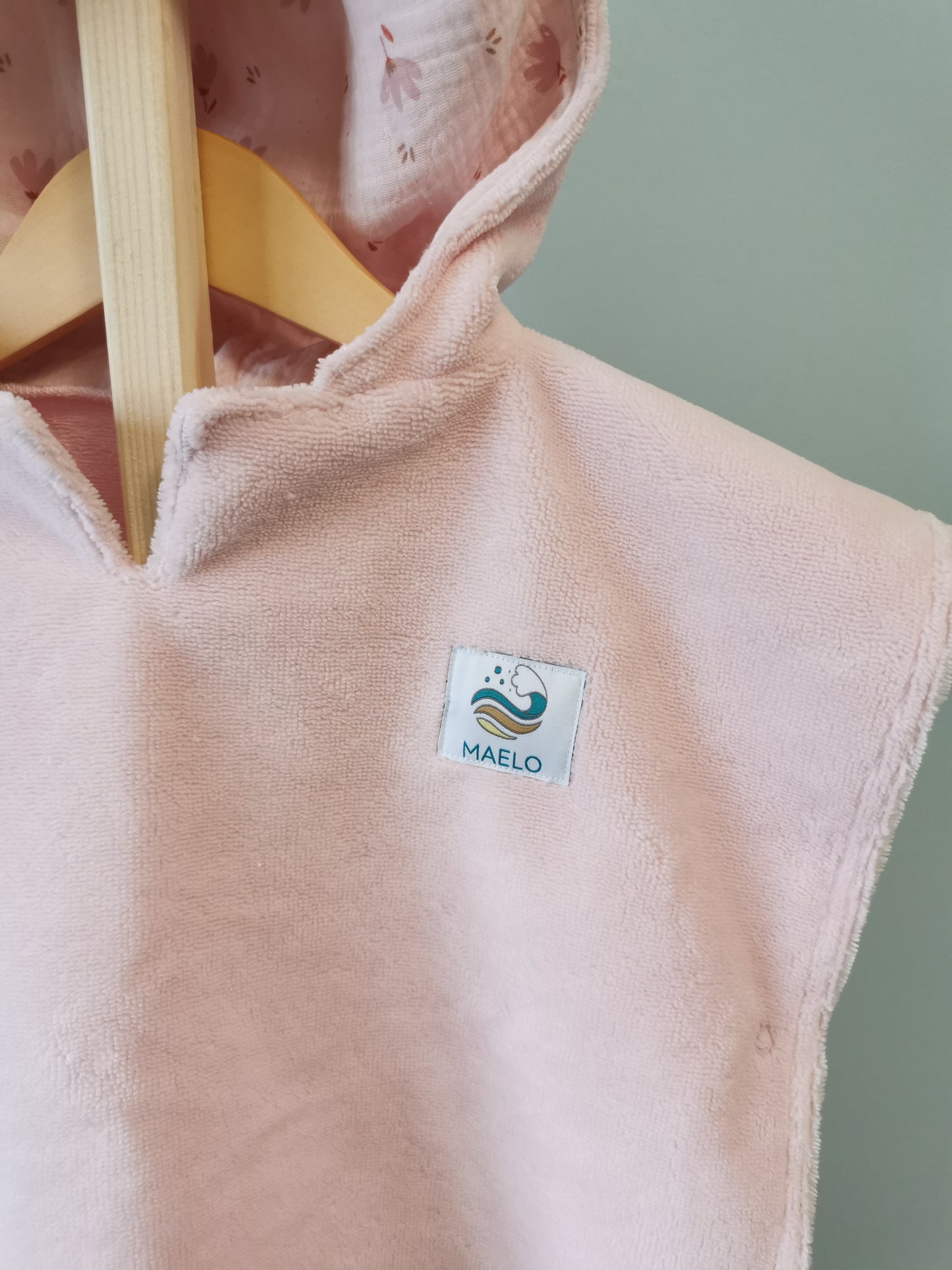 Poncho de bain 6-24 mois rose