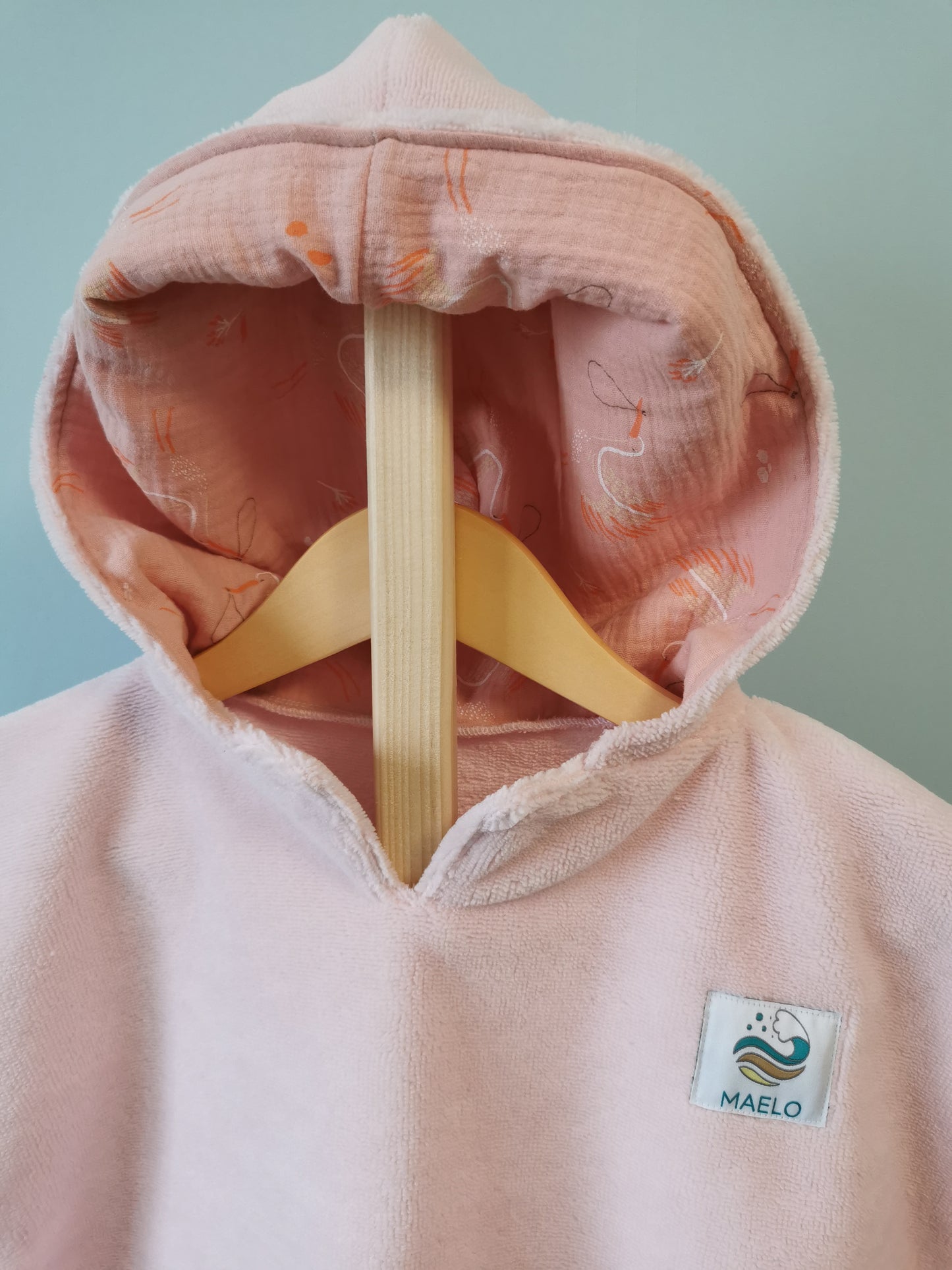 Poncho de bain 6-24 mois rose