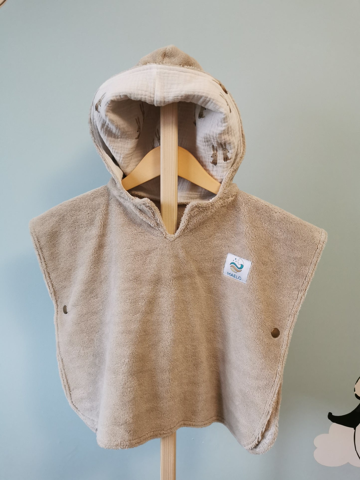 Poncho de bain 6-24 mois beige