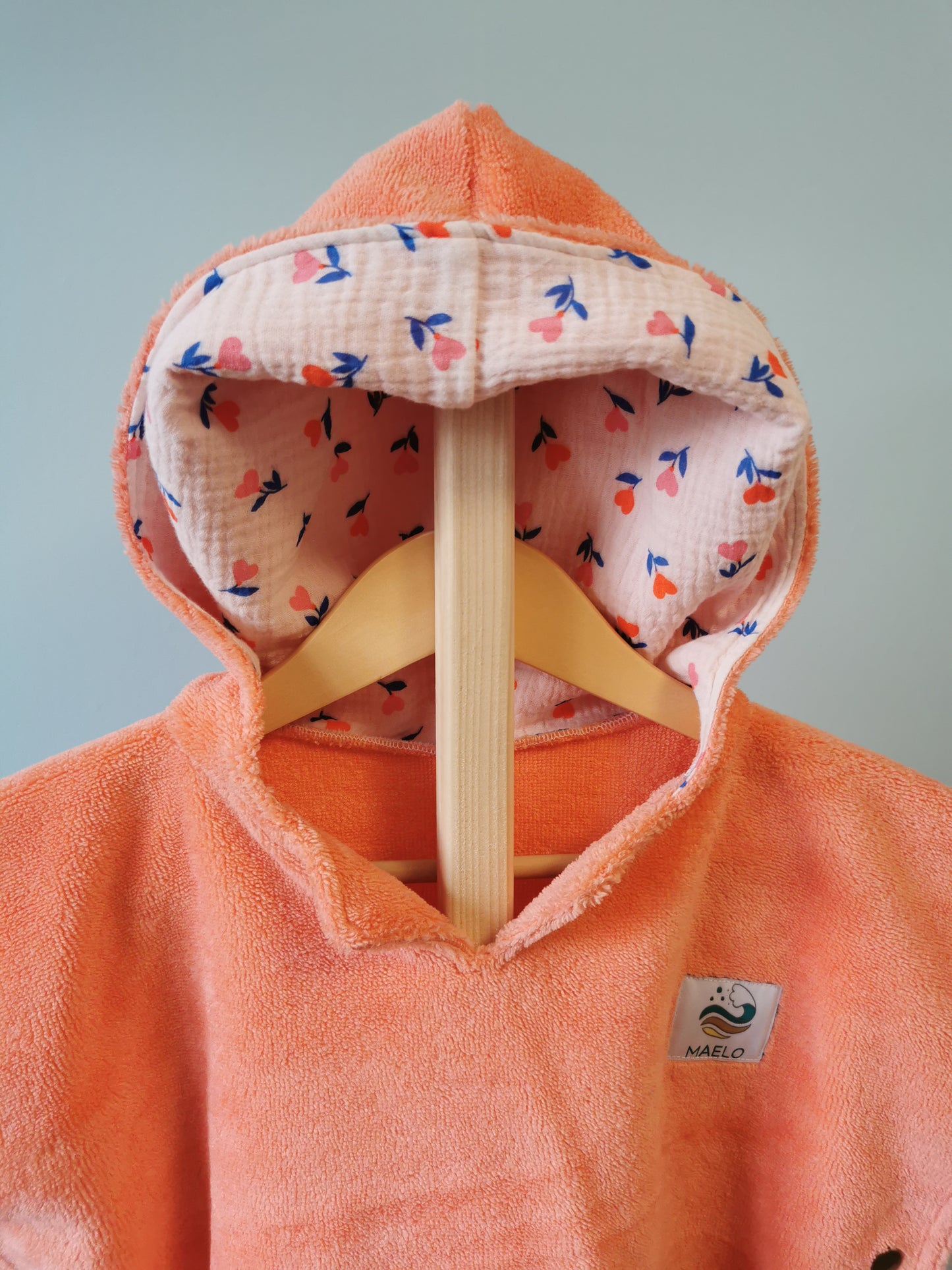 Poncho de bain 6-24 mois corail