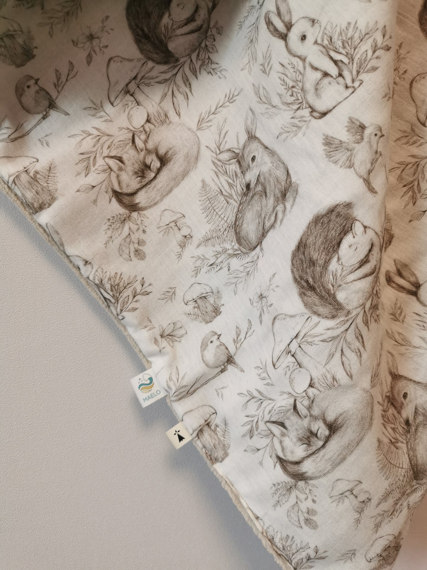 Cape / serviette de bain bébé motifs animaux de la forêt